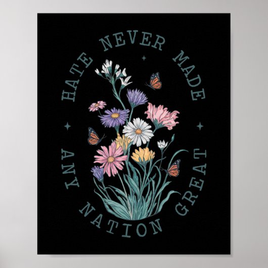 Poster Les papillons floraux anti-Trump Président démocra (Devant)