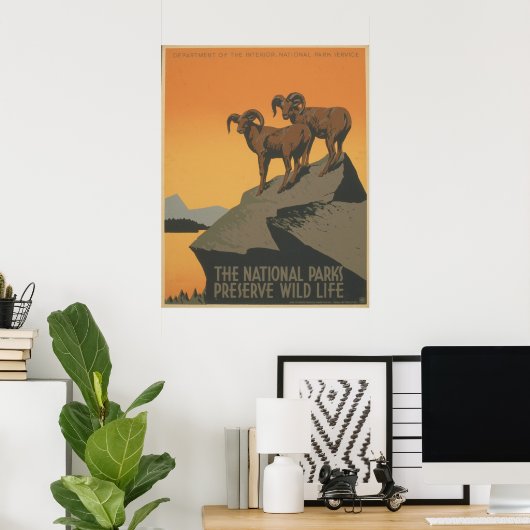 Poster Les Parcs Nationaux (Bureau à domicile)