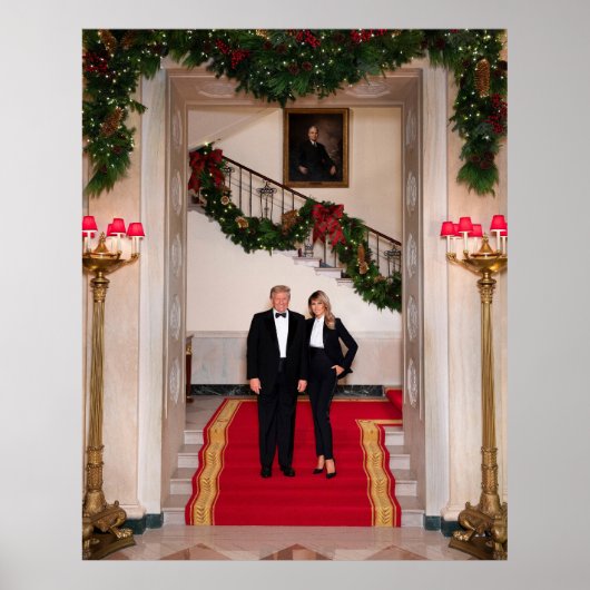 Poster Les pas de Noël Président Donald Trump & Melania (Devant)