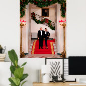 Poster Les pas de Noël Président Donald Trump & Melania (Bureau à domicile)