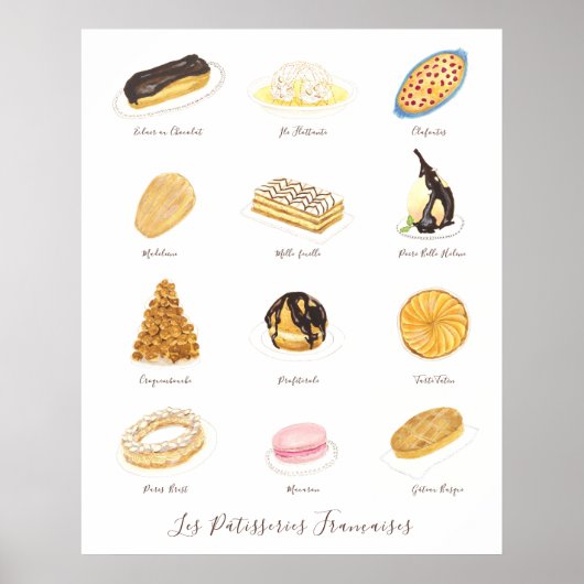 Poster Les Pâtisserie Françaises (Devant)