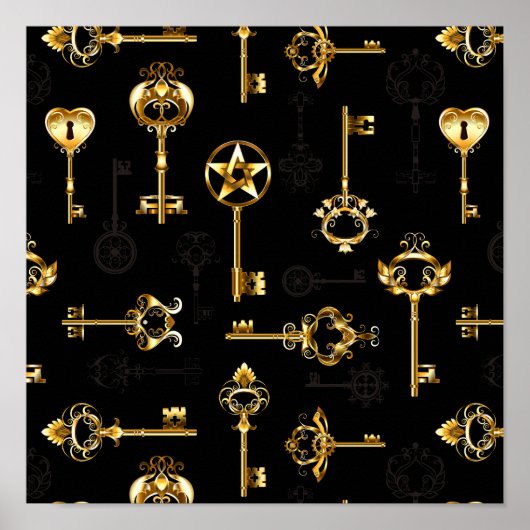 Poster Les Patters de Seamless avec Golden Keys (Devant)