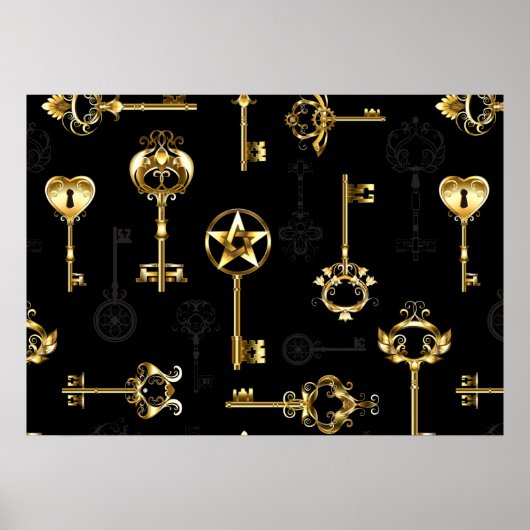 Poster Les Patters de Seamless avec Golden Keys (Devant)