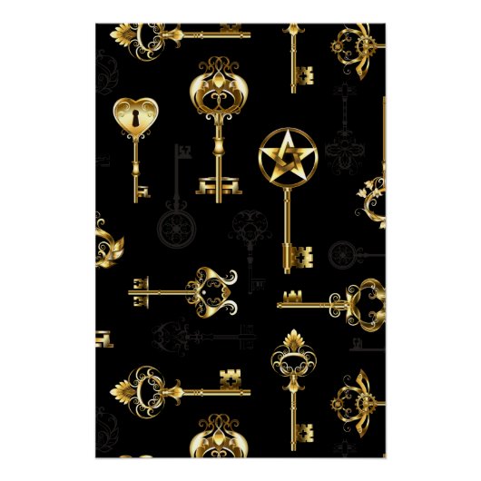 Poster Les Patters de Seamless avec Golden Keys (Devant)
