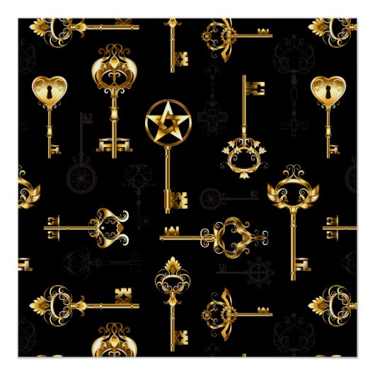 Poster Les Patters de Seamless avec Golden Keys (Devant)