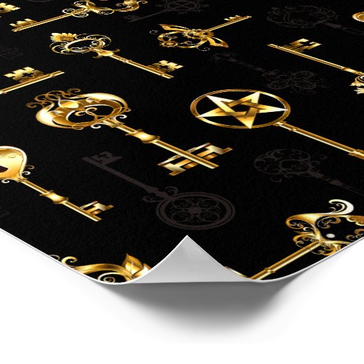 Poster Les Patters de Seamless avec Golden Keys (Coin)