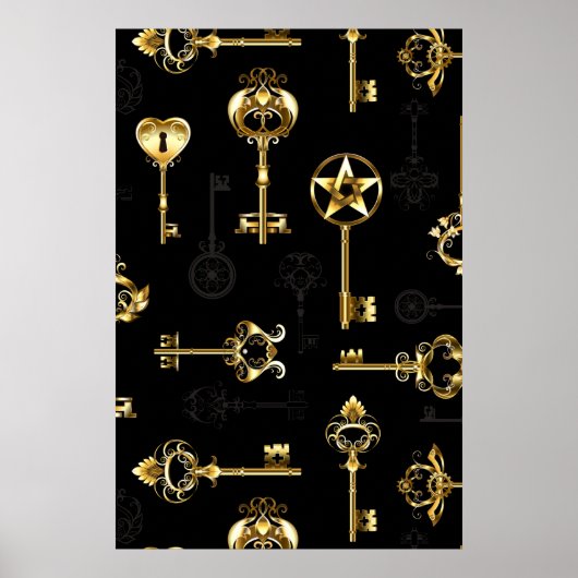 Poster Les Patters de Seamless avec Golden Keys (Devant)