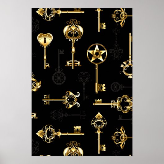 Poster Les Patters de Seamless avec Golden Keys (Devant)