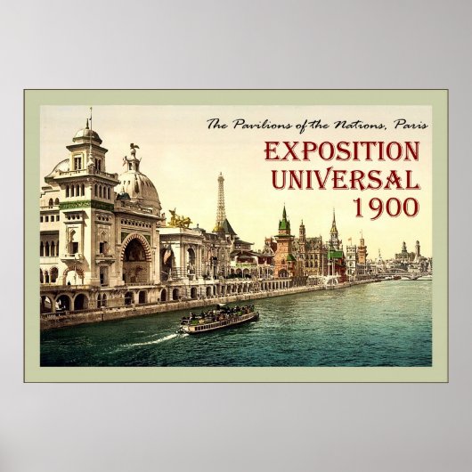 Poster Les Pavillons des Nations ~ Paris ~ Vintage (Devant)
