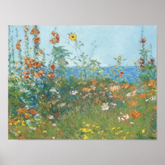 Poster Les "pavots, l'île des Shoals" de Hassam sans fron (Devant)