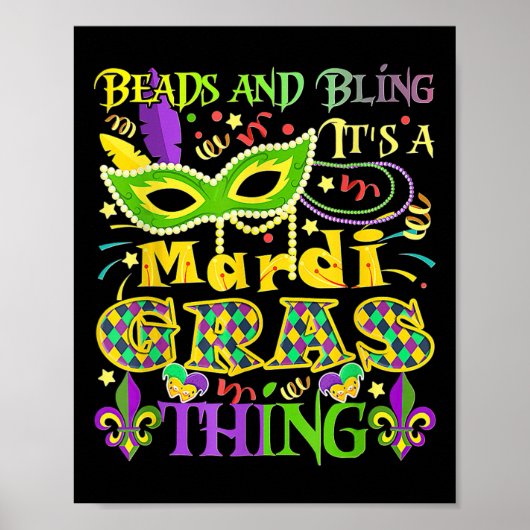 Poster Les perles et la lessive C'est un Mardi Gras (Devant)