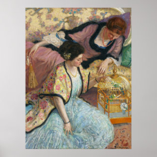 Poster Les perroquets par Frederick Carl Frieseke