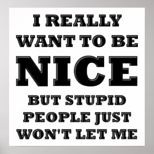 Poster Les personnes stupides ne me laisseront pas