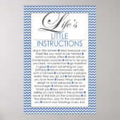 Poster Les petites instructions de la vie bleu marine (Devant)