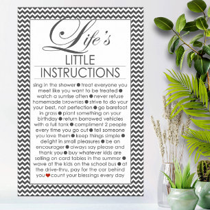 Poster Les petites instructions de la vie Charcoal Black