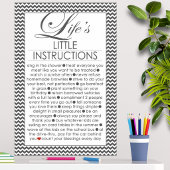 Poster Les petites instructions de la vie Charcoal Black