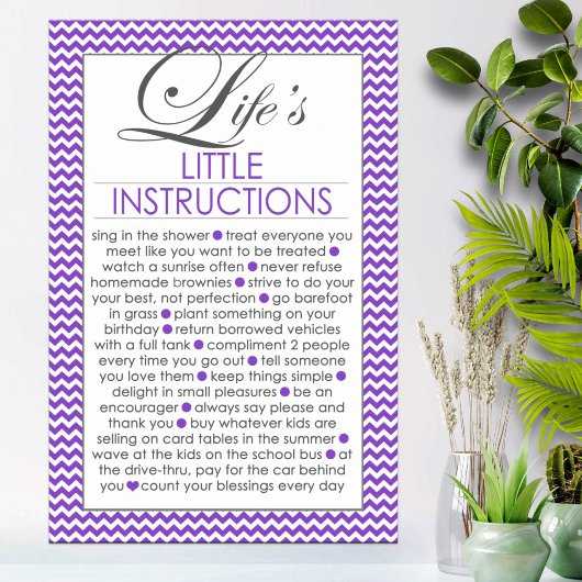 Poster Les Petites Instructions de la Vie Violet