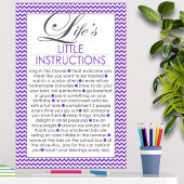 Poster Les Petites Instructions de la Vie Violet