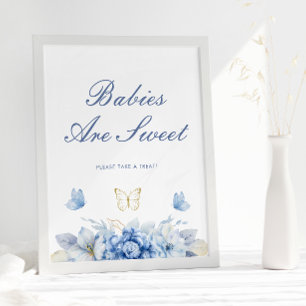 Poster Les Petits Bébés Papillons Sont Baby shower Garçon