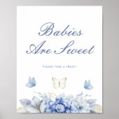 Poster Les Petits Bébés Papillons Sont Baby shower Garçon (Devant)