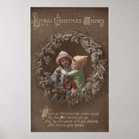 Poster Les petits enfants qui s'embrassent (Devant)