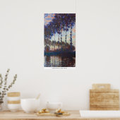 Poster Les peupliers, coucher de soleil à Claude Monet (Cuisine)