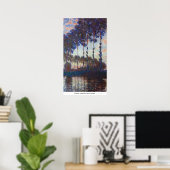 Poster Les peupliers, coucher de soleil à Claude Monet (Bureau à domicile)