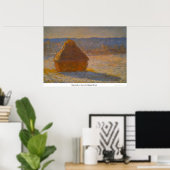 Poster Les piles de voitures en neige par Claude Monet (Bureau à domicile)