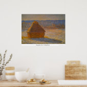 Poster Les piles de voitures en neige par Claude Monet (Cuisine)