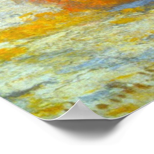 Poster Les piles de voitures en neige par Claude Monet (Coin)