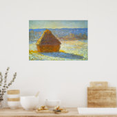 Poster Les piles de voitures en neige par Claude Monet (Cuisine)