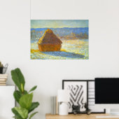 Poster Les piles de voitures en neige par Claude Monet (Bureau à domicile)