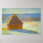 Poster Les piles de voitures en neige par Claude Monet (Devant)