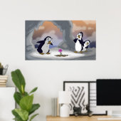 Poster Les pingouins au printemps (Bureau à domicile)