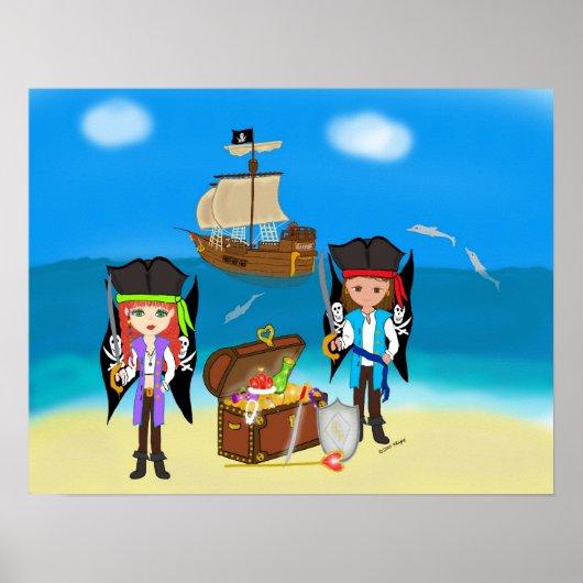Poster Les pirates et le trésor (Devant)