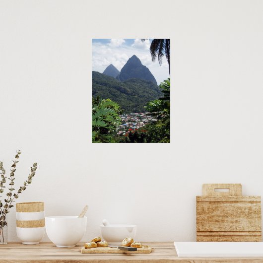 Poster Les Pitons, Sainte-Lucie (Cuisine)