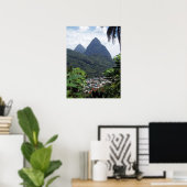 Poster Les Pitons, Sainte-Lucie (Bureau à domicile)