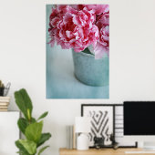 Poster Les pivoines sur la table (Bureau à domicile)
