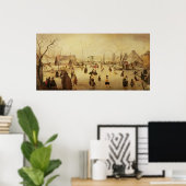 Poster Les plaisirs de l'hiver (Bureau à domicile)