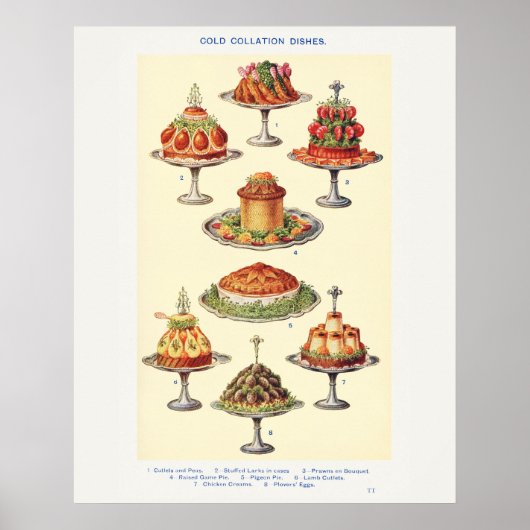 Poster Les plats de collation froide de Mme Beeton Art   (Devant)