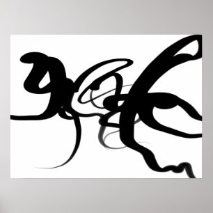 Poster Les Plongeurs : Noir Abstrait et Blanc
