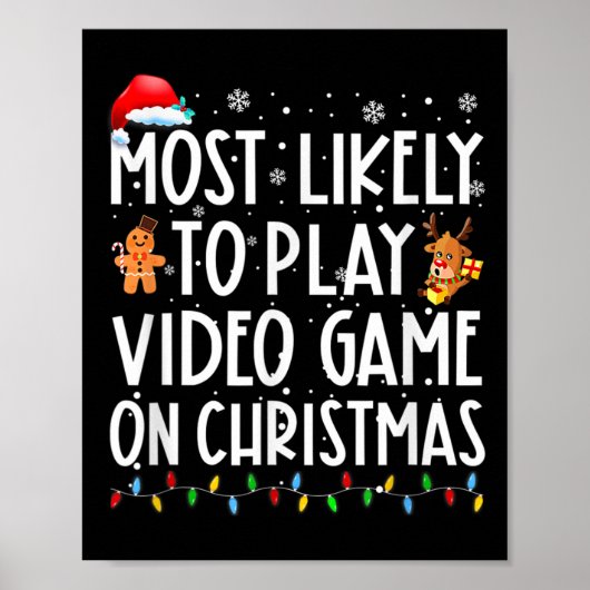 Poster Les Plus Probables À Jouer Jeu Vidéo Sur Noël Père (Devant)