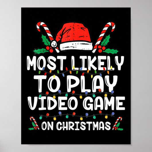 Poster Les Plus Probables À Jouer Jeu Vidéo Sur Noël Père (Devant)