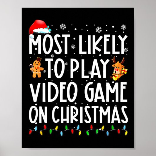Poster Les Plus Probables À Jouer Jeu Vidéo Sur Noël Père (Devant)