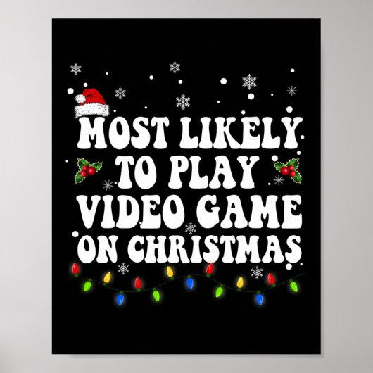 Poster Les Plus Probables À Jouer Jeu Vidéo Sur Noël Père (Devant)