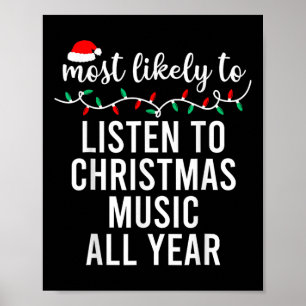 Poster Les plus probables à Noël Correspondant Pajamas De