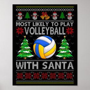 Poster Les Plus Probables De Jouer Au Volley-Ball Avec Pè