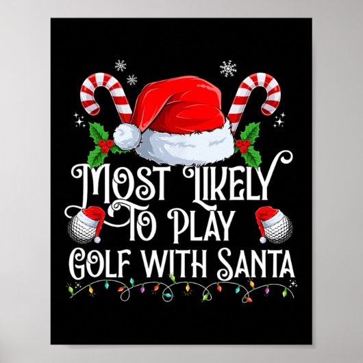 Poster Les Plus Probables De Jouer Golf Avec Père Noël Xm (Devant)