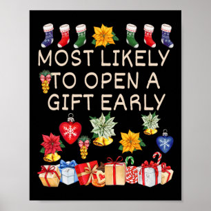 Poster Les Plus Probables D'Ouvrir Un Cadeau En Début De
