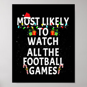 Poster Les plus probables regarder le football Noël Noël 